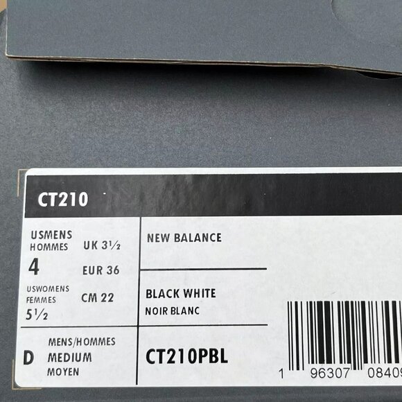 New Balance CT210 V1 Youth Boy's Leather Sneakers Size 4 Black/White Skate Shoes - Picture 12 of 16